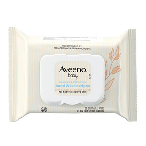 Aveeno Baby Hand and Face Disposable Wipes for Babys Sensitive Skin 25Ea