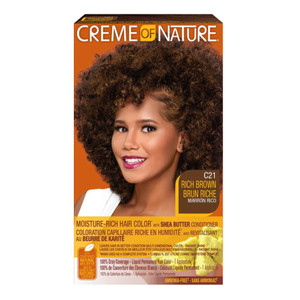 Creme of Nature Moisture Rich Hair Dye C21 Rich Brown for Long Lasting Color 1Ea