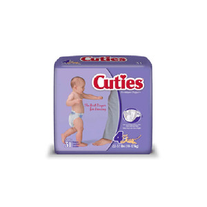 Cuties Premium Baby Diapers, Size 4 - 31 Ea, 4 Pack Cuties Premium Baby Diapers, Size 4 - 31 Ea, 4 Pack