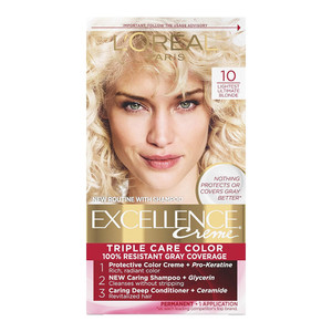 Loreal Excellence Triple Protection Hair Color Creme, 10 Lightest Ultimate Blonde, 1 Ea