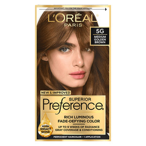 Loreal Superior Preference Hair Color, 5G Medium Golden Brown, 1 Ea