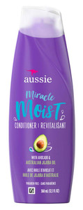 Aussie Miracle Moist Conditioner with Avocado Oil for Deep Moisture and Revitalizing Dry Hair 12.1Oz (360ml)