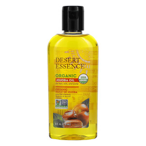 Desert Essence Organic Jojoba Oil for Hair Skin and Scalp Natural Plant Extract Moisturizes without Leaving Oily Residue or Clogging Pores 4Oz (118ml)