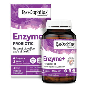 Kyolic Kyo Dophilus Enzyme Plus Probiotic Capsules for Digestion and Gut Health 120Ea