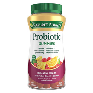 Natures Bounty Digestive Health Probiotic Gummies for Gut Health 60Ea