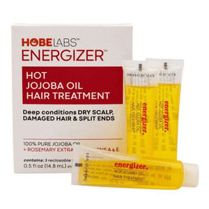 Hobe Labs Energizer Hot Jojoba Oil Hair Treatment Deep Conditions Dry Scalp Damaged Hair and Split Ends 0.5Oz (14.8ml) 3Ea