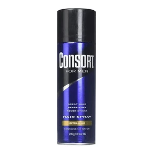Consort Mens Extra Hold Scented Aerosol Hairspray for Firm Long Lasting Hair Hold and Styling 8.3Oz (235g)