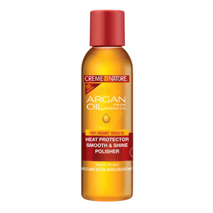 Creme of Nature Argan Oil Heat Protector Smooth and Shine Hair Polisher for Heat Protection and Frizz Control 4Oz (118ml)