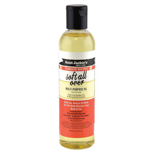 Aunt Jackies Curls and Coils Soft All Over Multi-Purpose Oil Hydration and Shine for Hair and Body 8Oz (237ml)
