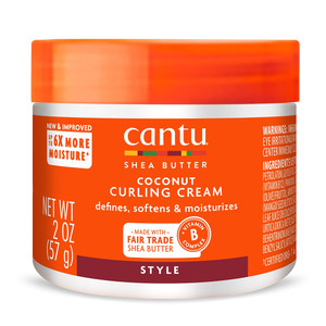 Cantu Shea Butter Coconut Curling Cream for Defining Moisturizing and Enhancing Natural Curls 2Oz (57g)