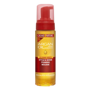 Creme of Nature Argan Oil Style and Shine Foaming Mousse for Defining Curls and Controlling Frizz 7Oz (207ml)