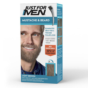 Just For Men Brush In Mustache Beard and Sideburns M25 Light Brown Kit 1Ea