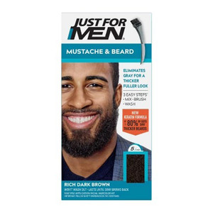 Just For Men Mustache and Beard Brush In Hair Color M47 Rich Dark Brown Kit 1Ea