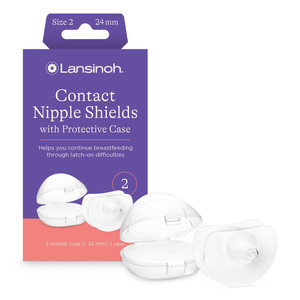 Lansinoh Contact Nipple Shields for Helping Babies Latch During Breastfeeding 24 mm 2Ea