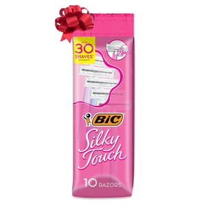 Bic Silky Touch Womens 2 Blade Disposable Razors for Smooth and Comfortable Shaving 10Ea, Pack of 12