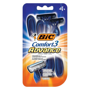 Bic Mens Comfort 3 Advance Disposable 3 Blade Razors 4Ea, Pack of 6