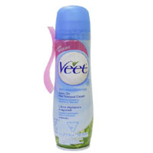 Veet Spray On Hair Removal Cream For Sensitive Skin - 5.1 Oz