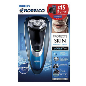 Philips Norelco Protects Skin Wet And Dry Face Shave Electric Trimmer For Men, 4100 Model AT810/46, 1 Ea