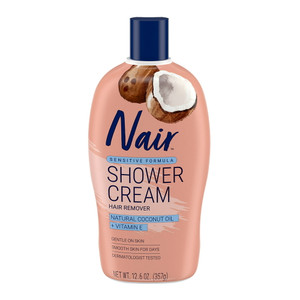 Nair Hair Remover Sensitive Formula Shower Power with Coconut Oil and Vitamin E, 12.6 Oz