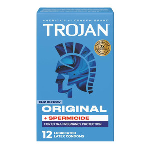 Trojan-Enz Spermicidal Lubricant Condoms - 12 Ea