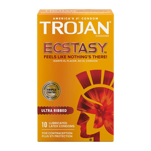 Trojan Stimulations Ultra Smooth Lubricant Latex Condoms, 10 Ea