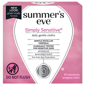 Summers Eve Feminine Cleansing Cloths, Simply Sensitive Skin - 16 Ea