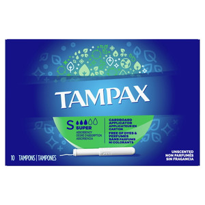 Tampax Tampons With Flushable Applicator, Super Absorbancy - 10 Each