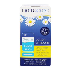 Natracare Organic 100% Cotton Tampons For Women, Super, 16 Ea
