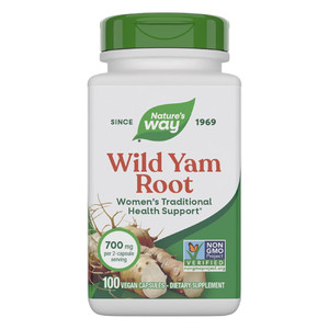 Natures Way Wild Yam Root Capsules for Women Hormonal Balance and Menstrual Comfort 100Ea