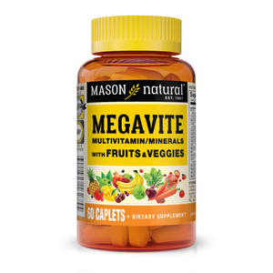 Mason Natural Megavite Fruits And Veggies Multivitamin Caplets - 60 Ea Mason Natural Megavite Fruits And Veggies Multivitamin Caplets - 60 Ea