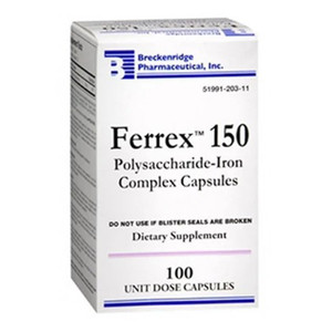 Breckenridge Pharmaceutical Ferrex 150 Polysaccharide Iron Complex Capsules 100Ea