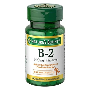 Natures Bounty Vitamin B2 100mg Riboflavin Tablets Support Energy Health 100Ea