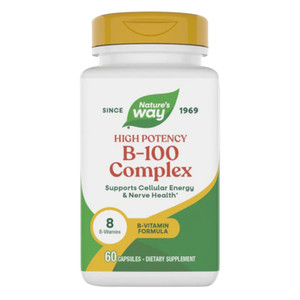 Natures Way Vitamin B 100 Complex Capsules for Energy and Nerve Health Support 60Ea