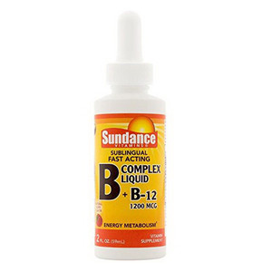 Sundance Vitamins B Complex Plus B-12 1200 mcg Energy Metabolism Fast Acting Liquid, 2 oz