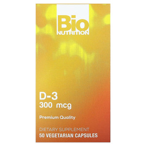 Bio Nutrition Vitamin D3 Dietary Supplement Vegetarian Capsules 50Ea