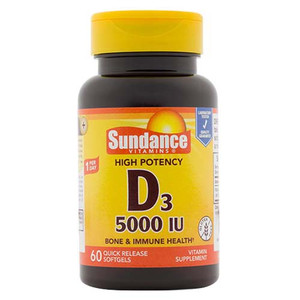 Sundance Vitamin D3 5000 IU Bone And Immune Health Quick Release Softgels, 60 Ea