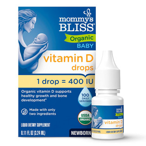 Mommys Bliss Organic Baby Vitamin D Drops Supports Healthy Growth and Bone Development 0.11Oz (3.24ml)