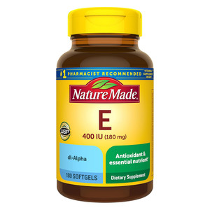 Nature Made Vitamin E 400IU Dl Alpha Dietary Supplements Softgels Supports Healthy Skin 180Ea