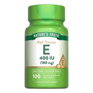 Natures Truth Vitamin E 400 IU Vitamin Supplement Softgels Supports Heart Health 100Ea