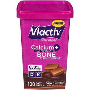Viactiv Calcium Plus D, Milk Chocolate Soft Chews, 100 Ea Viactiv Calcium Plus D, Milk Chocolate Soft Chews, 100 Ea