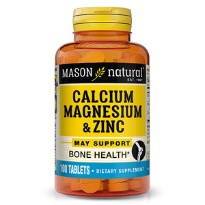 Mason Natural Calcium Magnesium and Zinc Tablets Supports Healthy Bones 100Ea