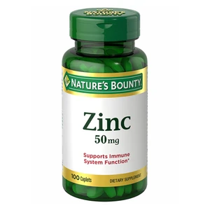 Natures Bounty Zinc 50mg Caplets Supports Immune Function 100Ea
