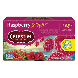 Celestial Seasonings Raspberry Zinger Herbal Naturally Flavored Tea Bags Caffeine Free 20Ea