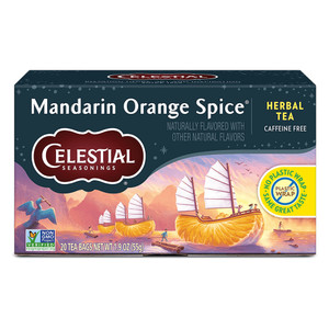 Celestial Seasonings Mandarin Orange Spice Herbal Naturally Flavored Caffeine Free Tea Bags 20Ea