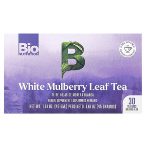 Bio Nutrition White Mulberry Leaf Herbal Supplement Tea Bags 1.61Oz (45g) 30Ea