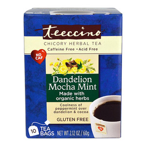 Chicory Herbal Tea Caffeine Free Dandelion Mocha Mint Tea Bags By Teeccino, 10 Ea