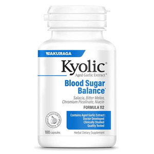 Kyolic Aged Garlic Extract Blood Sugar Balance Formula 112 Capsules 100Ea