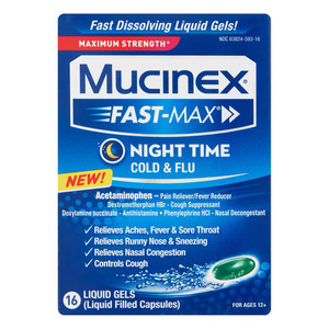 Mucinex Fast-Max Maximum Strength Cold/Flu Fast Dissolving Liquid Gels - 16 ea Mucinex Fast-Max Maximum Strength Cold/Flu Fast Dissolving Liquid Gels - 16 ea