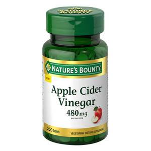 Natures Bounty Apple Cider Vinegar 480mg Tablets Supports Digestion and Metabolism 200Ea