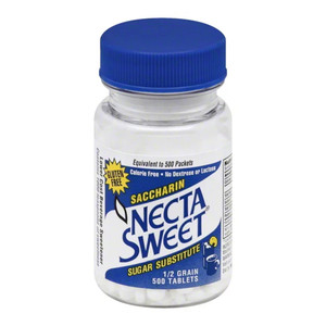 Necta Sweet Saccharin Sugar Substitute 0.5 Grain Tablets, 500 Each Necta Sweet Saccharin Sugar Substitute 0.5 Grain Tablets, 500 Each